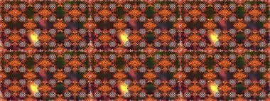 Çiçek ve yapraklı çiçek deseni. Raster illüstrasyonu. Küçük çiçekli şirin desen.