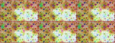 Düz Çiçek Elementleri Tasarımı. Raster illüstrasyonu. Karalama çiçeği. Renkli Bahar Temalı Kusursuz Arkaplan. Güzel kumaş deseni. Zentangle soyut çiçekleri.