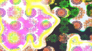 El çizimi çiçek çizimi deseni (fayans). Tekstil için suluboya eskiz deseni. Şirin çiçekler, desenli, nötr ve pembe renklerle renkli çizim deseni.