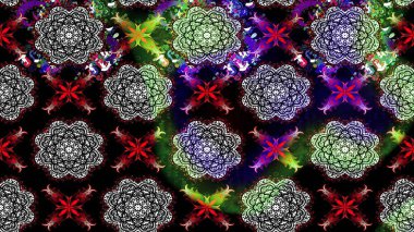 Renkli grunge, soyut arkaplanı kolosiyah çiçeklerle süslüyor. Parmak izi, kumaş, duvar kâğıdı, tekstil için raster dokusu. Nakış desenli çiçek deseni..