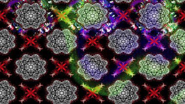 Renkli grunge, soyut arkaplanı kolosiyah çiçeklerle süslüyor. Parmak izi, kumaş, duvar kâğıdı, tekstil için raster dokusu. Nakış desenli çiçek deseni..