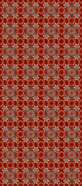 Kırmızı, kahverengi ve bej renklerdeki altın desenli altın elementler. Geleneksel oryantasyon süsü. Klasik klasik klasik arka plan. Kusursuz klasik raster altın desenli.