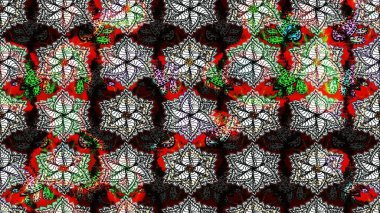 Küçük çiçekteki sevimli çiçek deseni. Robot resim. Raster illüstrasyonu.