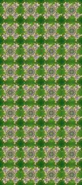 Altın antika ortaçağ dekoratifi, yeşil, gri ve bej renklerinde altın desenli süslemeler ve yapraklar. Kusursuz kraliyet lüksü, altın barok kumaş rengi..