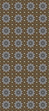 Damask klasik beyaz ve altın desenli. Tekrarlayan elementlerle soyut arkaplan oluşturun. Kahverengi, gri ve bej renklerde altın desenli altın elementler.