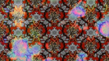 Raster Illustrasyon 'daki Çiçek Deseni' nin son moda çizimi. Gri renkli çiçekler. Düz Çiçek Elementleri Tasarımı. Renkli Yaz Teması çizim şablonu.