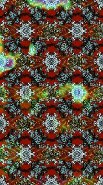 Suluboya çizimi. El çizimi. Kahverengi ve kırmızı renkte çiçekler. Çiçekli çizim deseni.