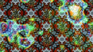 Modern çiçek arkaplanı. Moda baskıları için zarif bir şablon. Parlak renkli çiçekleri ve yeşil ve mavi renkli yaprakları olan harika bir çiçek deseni. Halk stili.