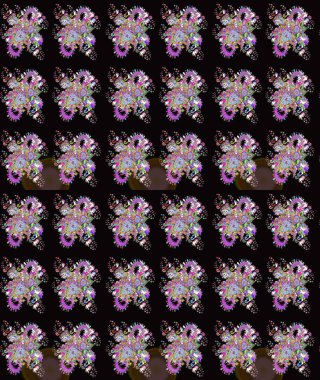 Renkli Bahar Teması eskiz kalıbı. Düz Çiçek Elementleri Tasarımı. Raster illüstrasyonundaki çiçek desenli çizim. Güzel kumaş deseni.