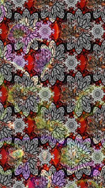 Motley illüstrasyonu. Küçük çiçekte güzel bir desen. Moda baskıları için zarif bir şablon. Çiçekli bahar çiçekleri. Küçük renkli çiçekler..