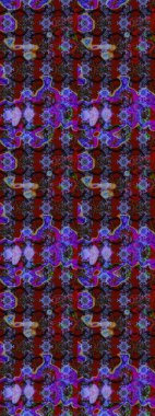 Eski usul. Eskiz geçmişi. Kumaş, tekstil, duvar kağıdı baskısı için. Renkli desenli eskiz deseni, kırmızı ve mor çiçekler ve dekoratif elementler. Raster illüstrasyonu.