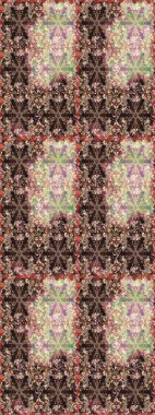 Raster Güzel kumaş deseni. Raster suluboya çiçek deseni, narin çiçekler, kahverengi ve bej çiçekler, tebrik kartı şablonu..