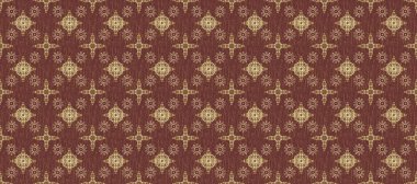 Parlak dantel, stilize çiçekler, şal desenli. Güzel renklerde ve altın elementlerle kusursuz desen. Raster illüstrasyonu. Kusursuz altın desenli bukleler. Hassas altın deseni açın. Doğu tarzı arabesk