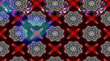 Raster illüstrasyonu. Chichi 'nin kumaş kalıbını çiz. Düz Çiçek Elementleri Tasarımı. Çiçek deseni. Renkli Bahar Teması çizim şablonu.