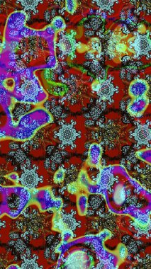 Düz Çiçek Elementleri Tasarımı. Raster. Renkli Bahar Teması çizim şablonu.