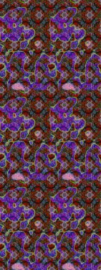 Raster çiçek izi. Çiçeksel kahverengi ve kırmızı çizim deseni. Klasik taslak çizimi.