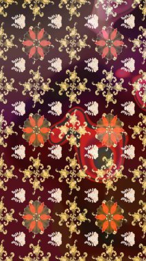 Sevimli çiçek raster deseni. Kahverengi ve bej renkli çiçekler. Düz Çiçek Elementleri Tasarımı. Renkli Yaz Teması çizim şablonu.