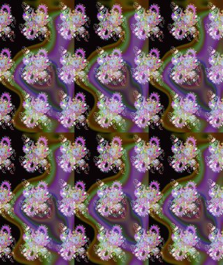 Raster illüstrasyonu. Karalama çiçeği. Renkli Bahar Teması eskiz kalıbı. Zentangle soyut çiçekleri. Düz Çiçek Elementleri Tasarımı. Şirin kumaş deseni.