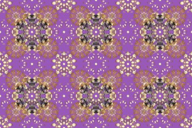 Kusursuz kıvırcık saçlar. Doğulu stil, altın elementlerle bej ve menekşe renklerinde altın desenli arabesk yapar. Raster altın desen.