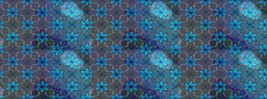 Robot resim tarzı mavi ve gri renkler. Şirin karalama çiçekleri olan kusursuz çiçek desenleri. El yapımı çiçek ve bitki koleksiyonu. Raster illüstrasyonu. Raster illüstrasyonu.