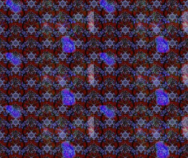 Raster illüstrasyonu. Şirin çiçekli eskiz deseni ve kahverengi renkli yapraklar, suluboya çiçek deseni, duvar kağıdı, kart veya kumaş için fayanslı.