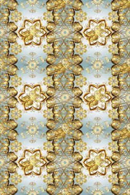 Düz Çiçek Elementleri Tasarımı. Hoş renklerde çiçekler. Sevimli çiçek raster deseni. Kusursuz Renksiz Bahar Teması Kusursuz Arkaplan.