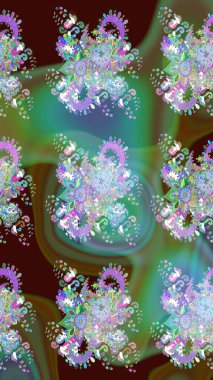 Suluboya, elle çizilmiş. Eskiz arkaplan modeli. Raster - stok. Vadinin çiçekleri yeşil ve kahverengi renklerde.