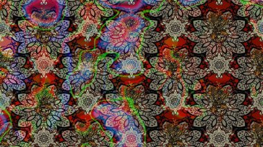 Gri çiçekli eskiz deseni, suluboya çiçek deseni, sevimli çiçek, duvar kağıdı, kart ya da kumaş için fayanslı. Raster - stok.