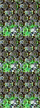 Çiçekli karalama şeklinde Raster çiçek deseni. Nazik, narin çiçek arkaplanı. Gri ve yeşil renkte çiçekler.