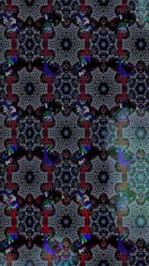 Renkli unsurlarla hareketli arka plan görüntüleri. Çiçekler. Eski model. Bayrak tarzı. Video kaydı. Şablon. Döngü. Kusursuz..