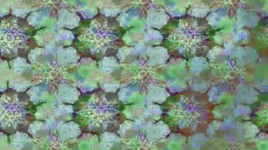 Renkli unsurlarla hareketli arka plan görüntüleri. Çiçekler. Eski model. Bayrak tarzı. Video kaydı. Şablon. Döngü. Kusursuz..