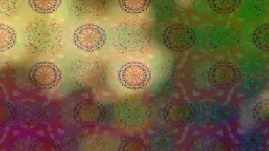 Renkli unsurlarla hareketli arka plan görüntüleri. Çiçekler. Eski model. Bayrak tarzı. Video kaydı. Şablon. Döngü. Kusursuz..