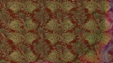 Renkli unsurlarla hareketli arka plan görüntüleri. Çiçekler. Eski model. Bayrak tarzı. Video kaydı. Şablon. Döngü. Kusursuz..