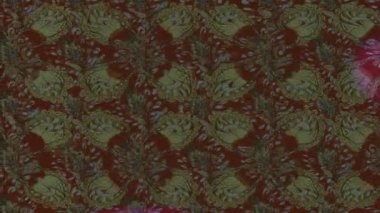 Renkli unsurlarla hareketli arka plan görüntüleri. Çiçekler. Eski model. Bayrak tarzı. Video kaydı. Şablon. Döngü. Kusursuz..