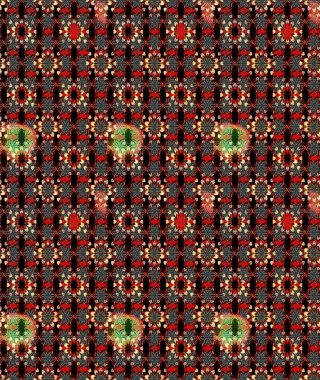 Siyah ve kırmızı renkte çiçekler. Raster illüstrasyonu. Küçük çiçekte sevimli çiçek deseni var..