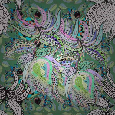 Raster deseni. Çiçekli, suluboya desenli kusursuz çiçek deseni. Süslü kumaş deseni.