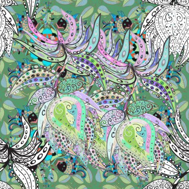 Küçük çiçekte güzel bir desen. Çiçekli bahar çiçekleri. Moda baskıları için zarif bir şablon. Küçük renkli çiçekler. Kusursuz. Motley illüstrasyonu.