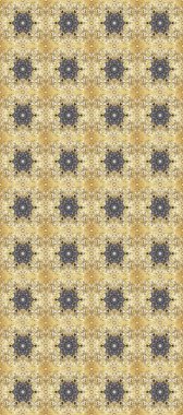 Bej, nötr ve gri renkte desen. Kına dövmeli süs çiçekleri, altın çıkartmalar, mehndi ve yoga tasarımı, kartlar ve parmak izleri. Raster altın mehndi kusursuz desen.