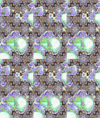 Tarafsız renklerde parlak çiçekli halı eşkali..