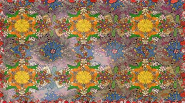 Kahverengi renkli çiçekler. Düz Çiçek Elementleri Tasarımı. Renkli Bahar Teması eskiz kalıbı. Güzel çiçek deseni..