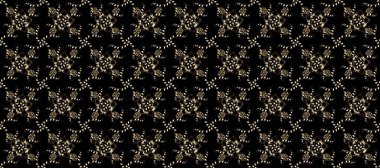 Damask pürüzsüz yineleme kalıbı. Barok tarzında altın çiçekli süs. Altın element siyah, bej ve kahverengi renklerde. Antika altın tekrarlanabilir duvar kağıdı.