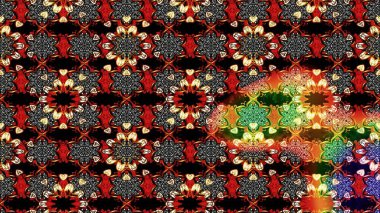 Kumaş, tekstil, duvar kağıdı baskısı için. Miles Fleur, süslü püslü bir süs. Raster illüstrasyonu. Tomurcukları papatya çiçekleri olan sevimli bir çiçek deseni. Eskiz geçmişi. Antika retro tarzı.