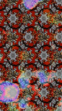 Bright floral collage blossom flowers gray and brown. Amazing collage paradise style for floral design. Blossom lilies sketch background.