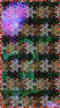 Yumuşak pamuk tasarımı. Yumuşak fayans. Sarma, tekstil ve duvar kâğıdı için kusursuz çiçek arkaplanı. Klasik çiçek desenli. Raster taze dokusu.