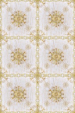 Menekşe ve nötr renkler üzerinde klasik oryantal desen. Damask pürüzsüz süsü. Geleneksel ve altın desen.