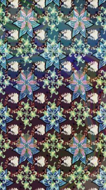 Mavi yapraklı yabani çiçekler. Eskiz arkaplan modeli. Suluboya, elle çizilmiş. Raster illüstrasyonu.