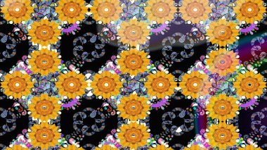 Sarı renkli vadi çiçekleri. Raster çiçek desenleri çiziyor..