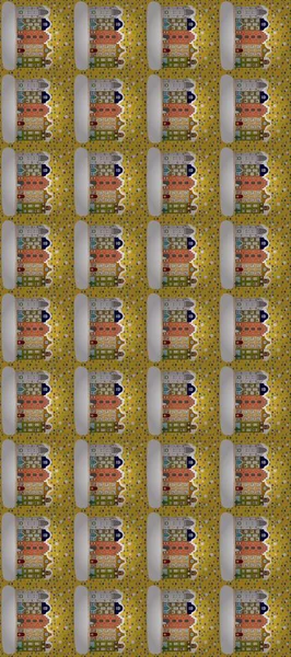 Kartpostallar, duvar kağıtları ya da tatil tasarımı için dekoratif, pürüzsüz desen. Şenlikli konfeti geçmişi olan eski Avrupa konak evlerinin renkli bir çizimi.