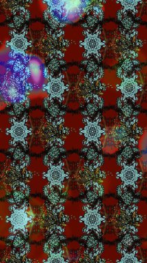 Çiçek ve yapraklı çiçek deseni. Raster illüstrasyonu. Küçük çiçekli şirin desen.