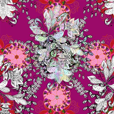 Çiçekli karalama şeklinde Raster çiçek deseni. Nazik, narin çiçek arkaplanı. Hoş renklerde çiçekler.